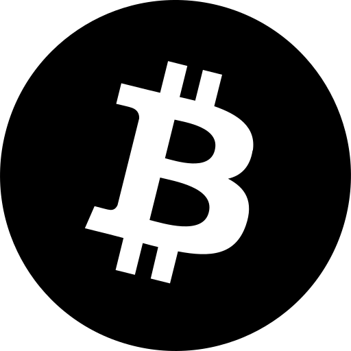 black and white Bitcoin icon — free SVG & PNG download