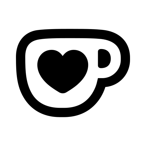 black and white Ko-fi icon — free SVG & PNG download