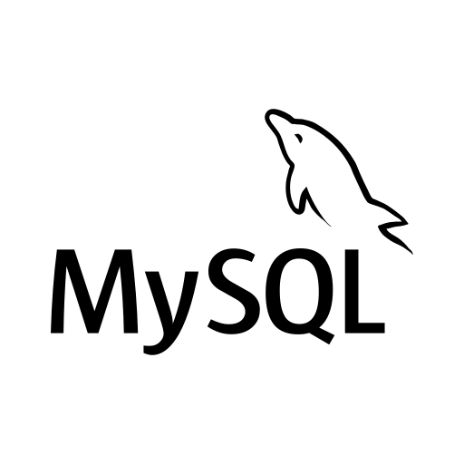 black and white MySQL icon — free SVG & PNG download