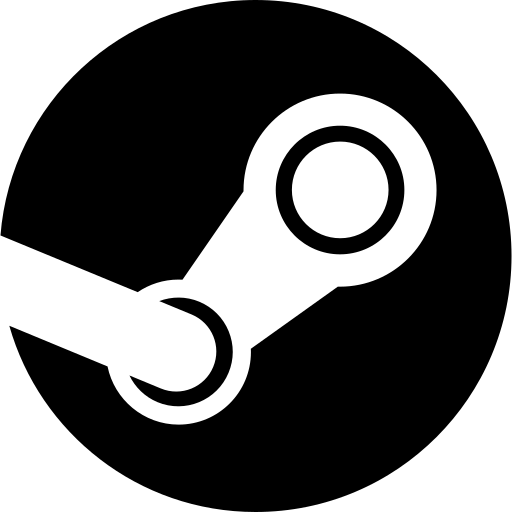 black and white Steam icon — free SVG & PNG download